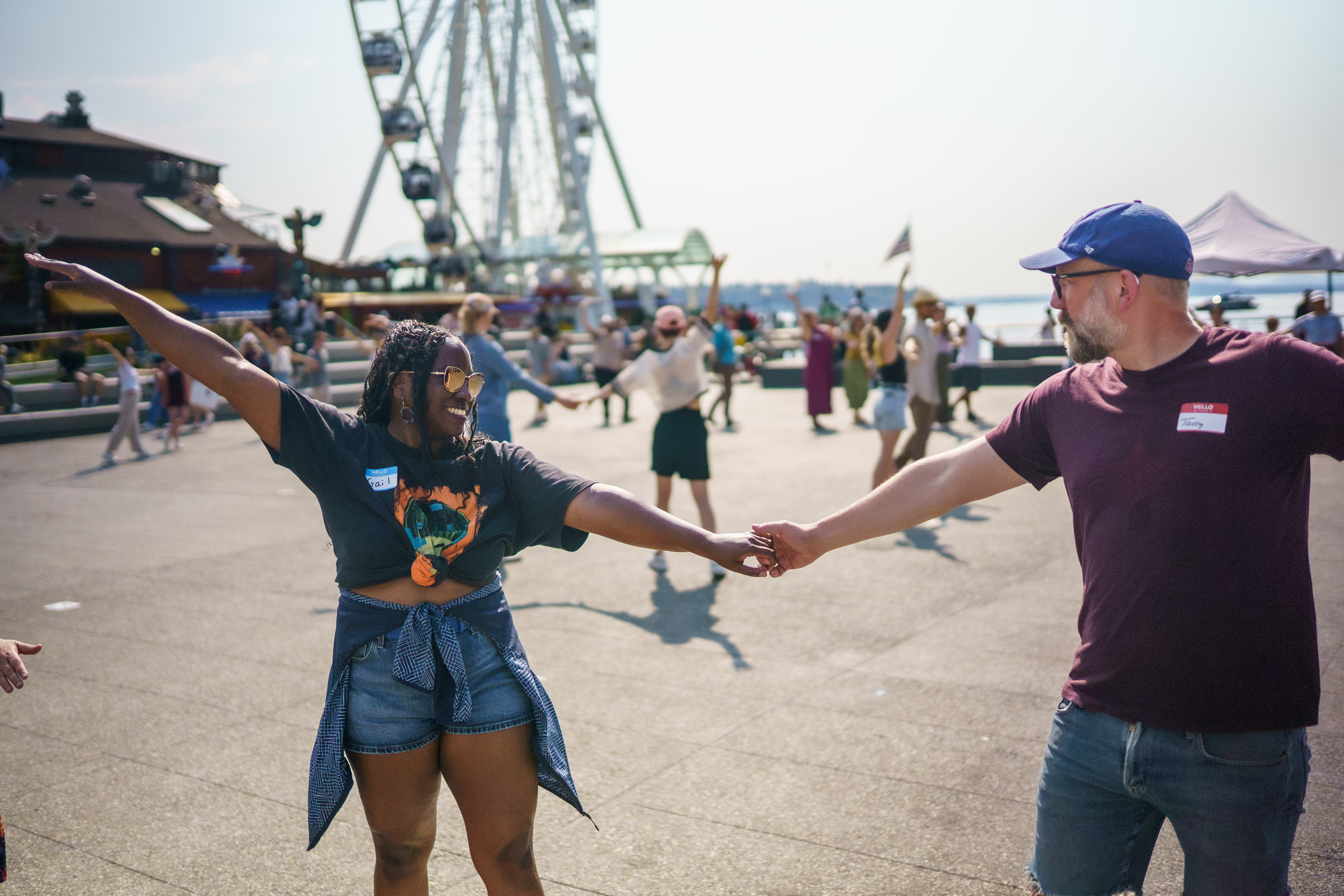 Community members at Hustle on the Pier